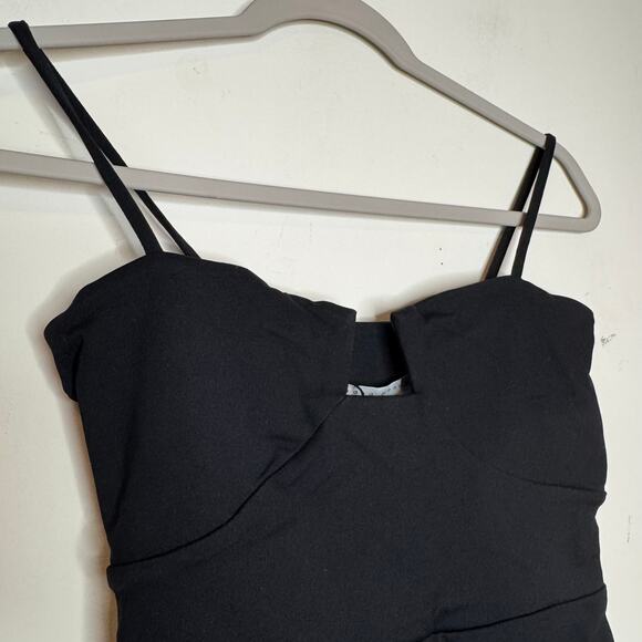 Susana Monaco Flared Angled Wire String Top Women’s Medium Black Sweetheart NWT - Picture 4 of 7